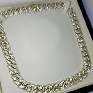 18 inch Cuban link Moissanite stones